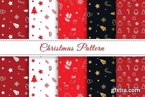 Christmas Pattern Pattern Red White Colors