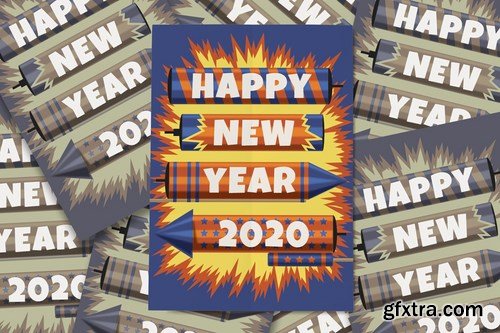 New Year Fireworks Flyer