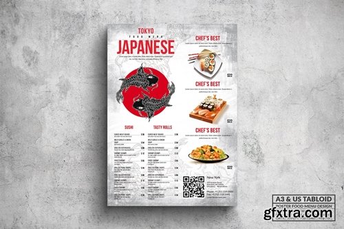 Japanese Poster Food Menu - A3 & US Tabloid