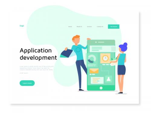 Application Development Illustration for Landing Page