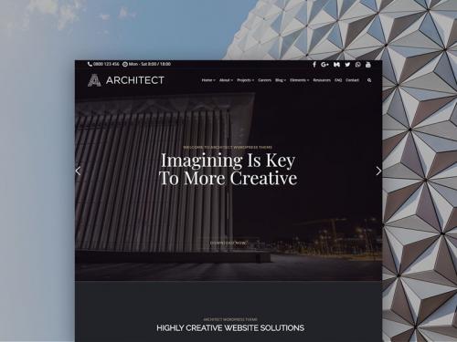 Architect WordPress Theme - Product Front-Page