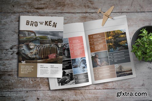 Bro-Ken InDesign Magazine Template