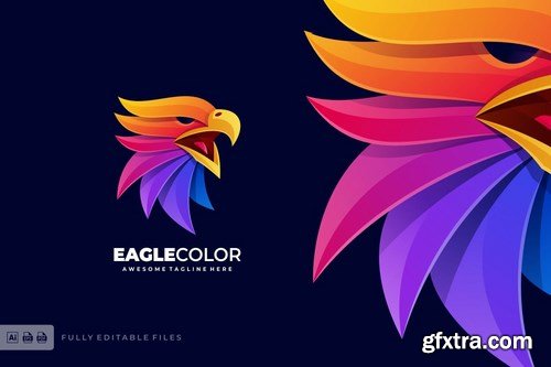 Eagle Head Colorful Logo Template