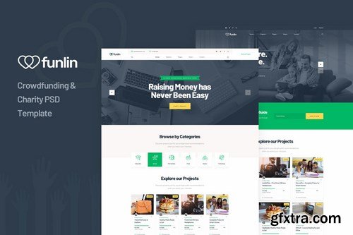 Funlin - Crowdfunding & Charity PSD Template