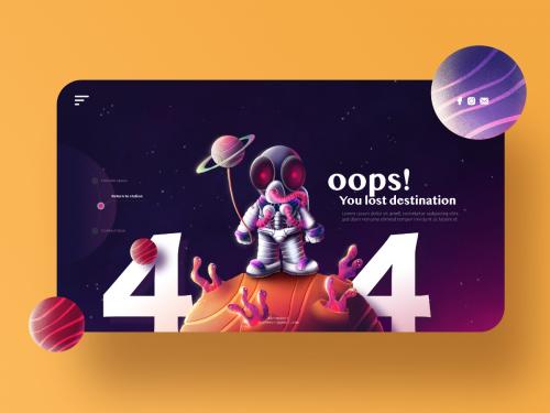 Astronaut in space for 404 website error