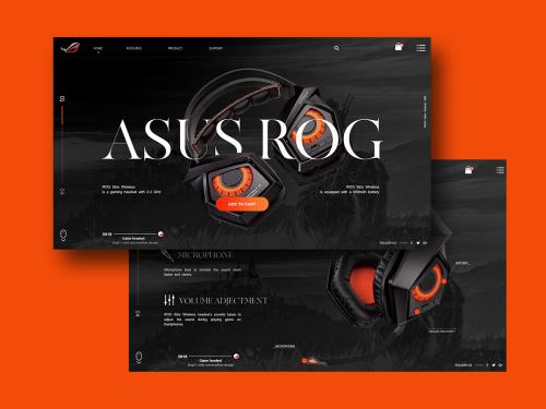 AsusRog STRIX 7.1 Headphone Website design