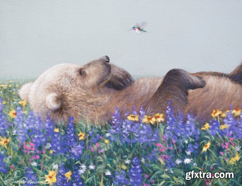 Learn to paint a Bear & Hummingbird Step-By-Step