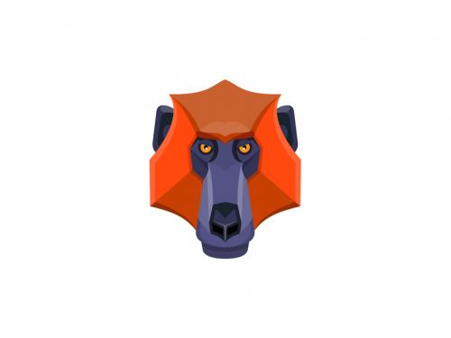 Baboon Head Flat Icon