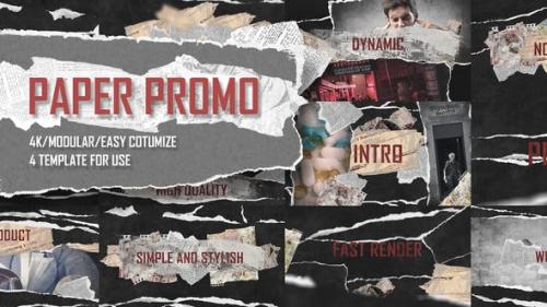 Videohive - Paper Promo/ Stomp Typography/ Torn Newspaper Promotion/ Social Presentation Intro/ Drum Beat Rhythm - 22564714