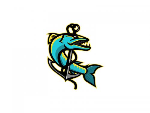 Barracuda and Anchor Mascot