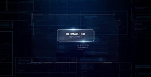 Videohive - Ultimate HUD Library vol. 1/ Dron Ui Future Space Package/ Cyber Space Screens/ Circles/ Line/ Grid - 19208879