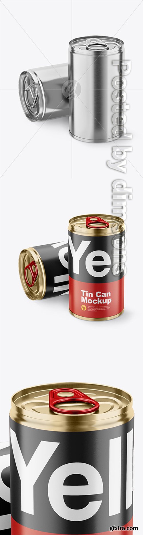 Two Tin Cans w/ Pull Tab Mockup 49297