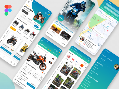 Bike Portal or Find Bike Store Mobile App Mockup design