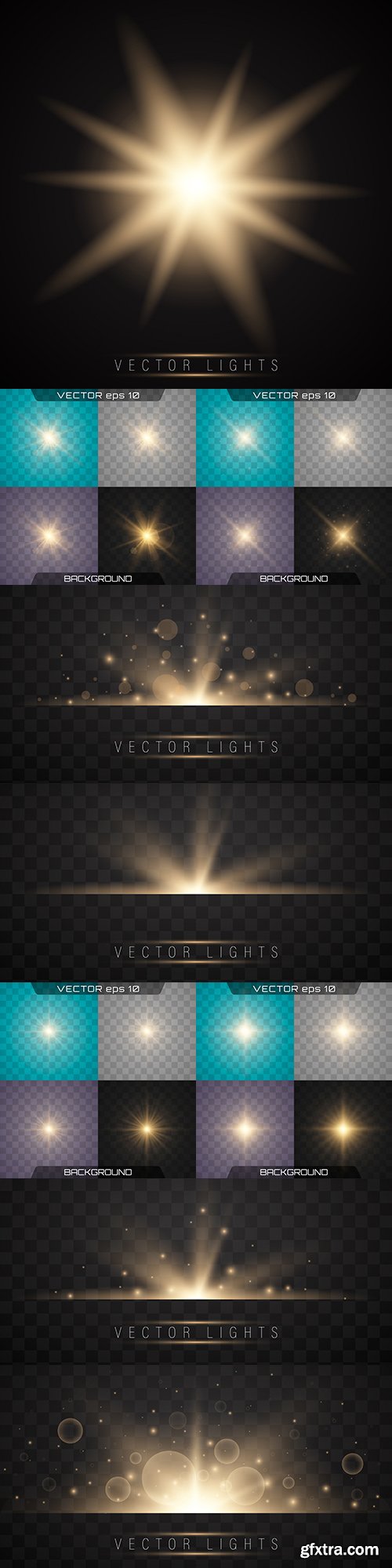Bright lighting effects collection design illustration 15