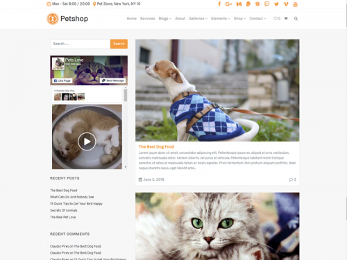 Blog Left sidebar - Petshop WordPress Theme