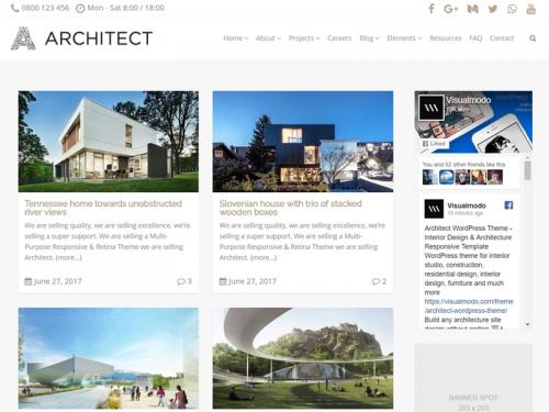 Blog Masonry Page - Architect WordPress Theme