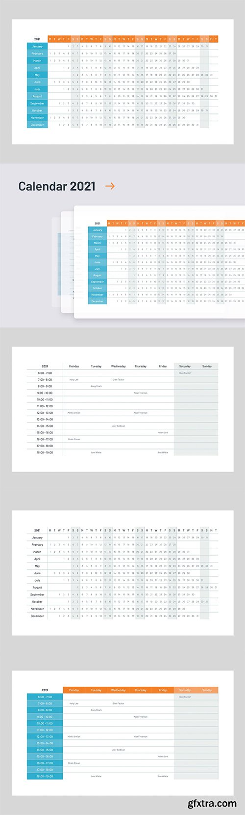 2021 Calendar template PowerPoint and Keynote