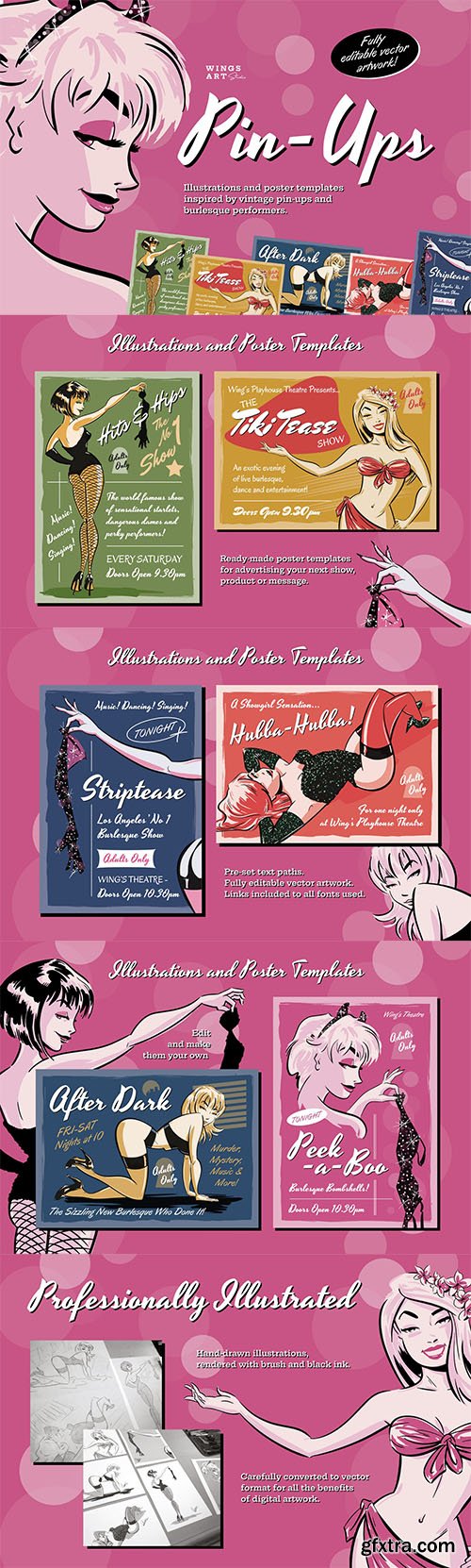 Pin-up and Burlesque Poster Illustrations