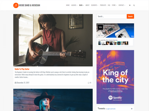 Blog Page - Music WordPress Theme