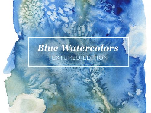 Blue Textured Watercolors