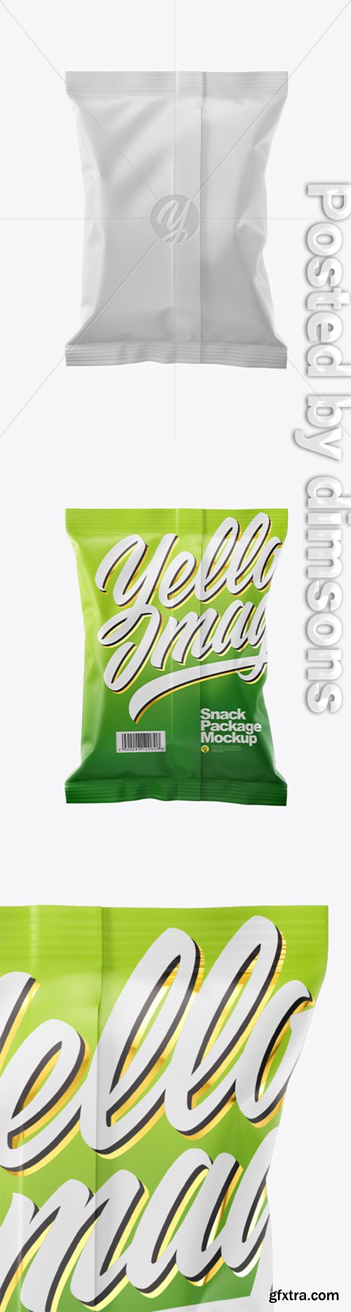 Matte Snack Package Mockup - Back View 50573