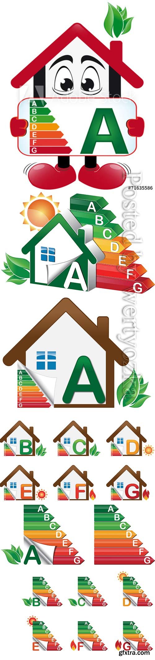 House energy classes vector set