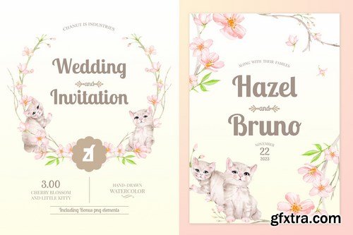 Floral Hand-drawn Watercolor Wedding Invitation