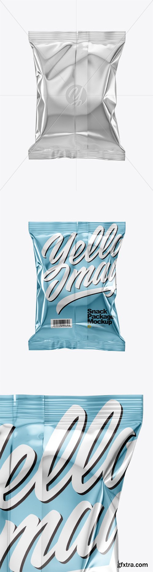 Metallic Snack Package Mockup - Back View 50597