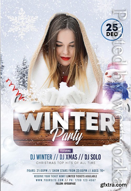 Winter party - Premium flyer psd template