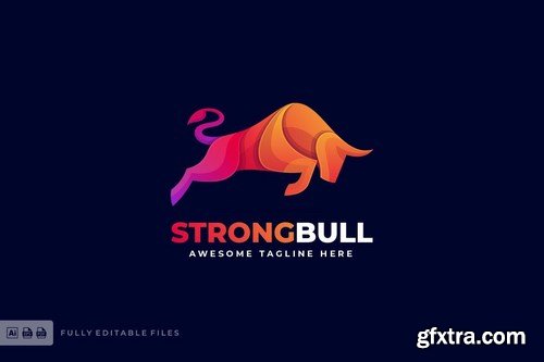 Strong Bull Colorful Logo Template
