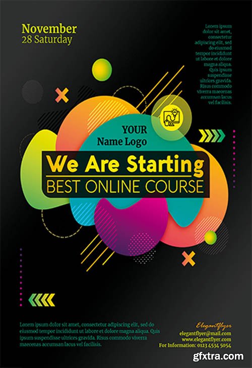 We Are Starting Best online Course V2811 2019 Premium PSD Flyer Template