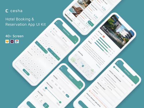Cesha - Hotel Booking & Reservation App UI Kit