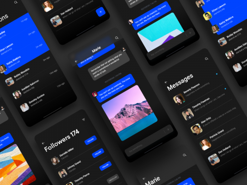 Chat and messaging android app Dark interface