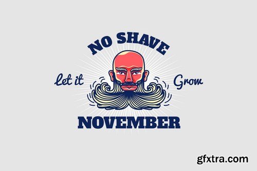 no shave november - Mascot & Esport Logo