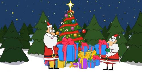 Videohive - Santa is Opening a Present - 14060035