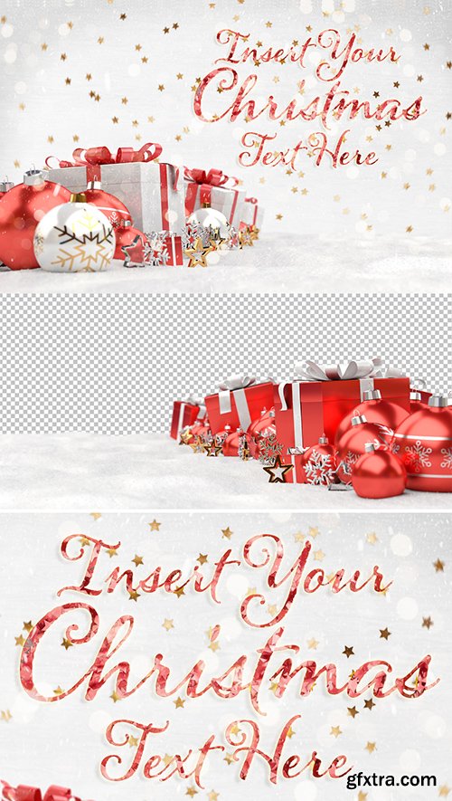 Christmas Card Mockup with Ornaments 308764488