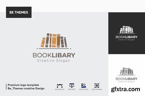 Books Library Logo Template
