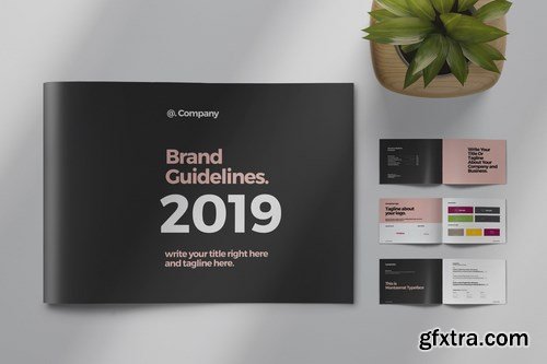 Brand Guideline Landscape Layout with Pink Accents