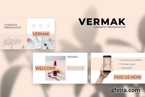 Vermak - Cosmetics Powerpoint Google Slides and Keynote Templates