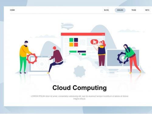 Cloud Computing Flat Concept