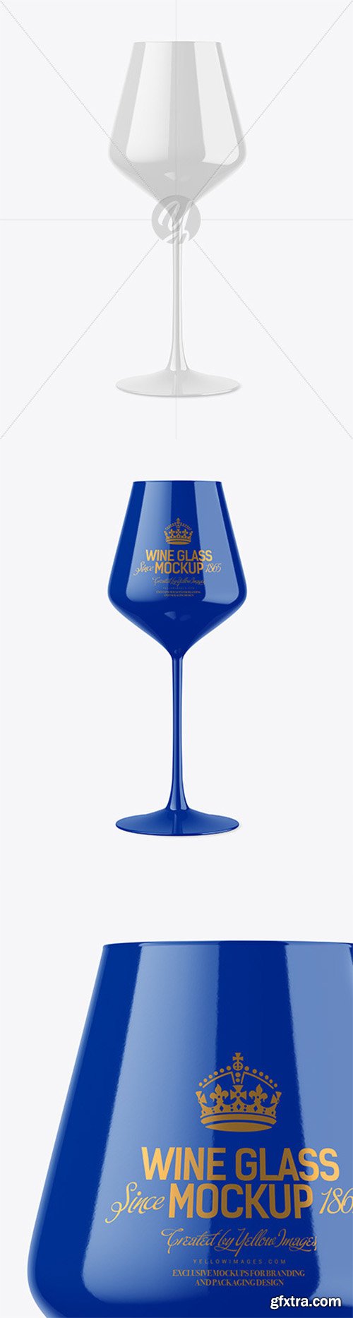 Glossy Wine Glass Mockup 51916