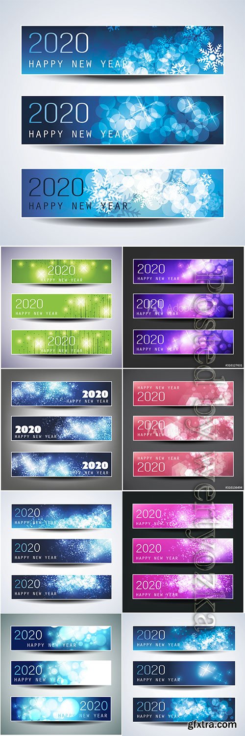 Christmas, New Year banners vector design 2020