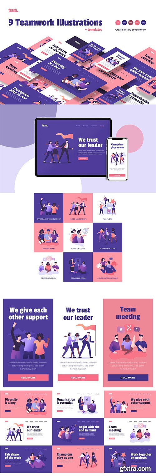 9 Teamwork Spot Concepts Set