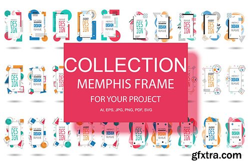 Memphis Frame Hipster Geometric Elements Halftone