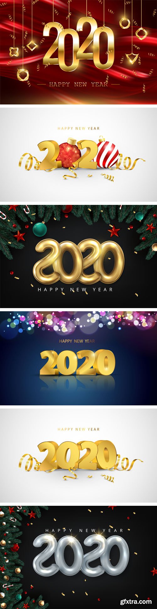Happy New Year 2020 Vector Collection 1