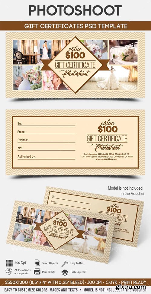 Photoshoot - Gift Certificates PSD Template