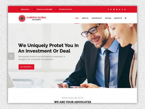 Consultancy website homepage design