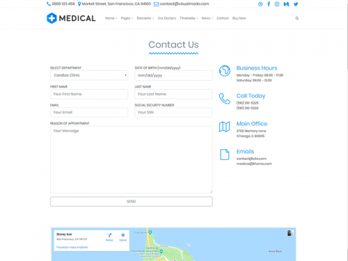 Contact Alt Page - Medical WordPress Theme