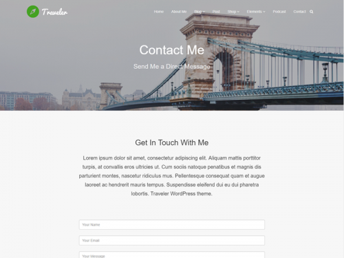 Contact - Traveler WordPress Theme by Visualmodo