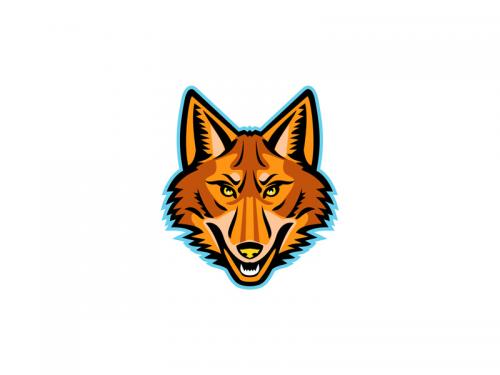 Coyote Head Front Mascot
